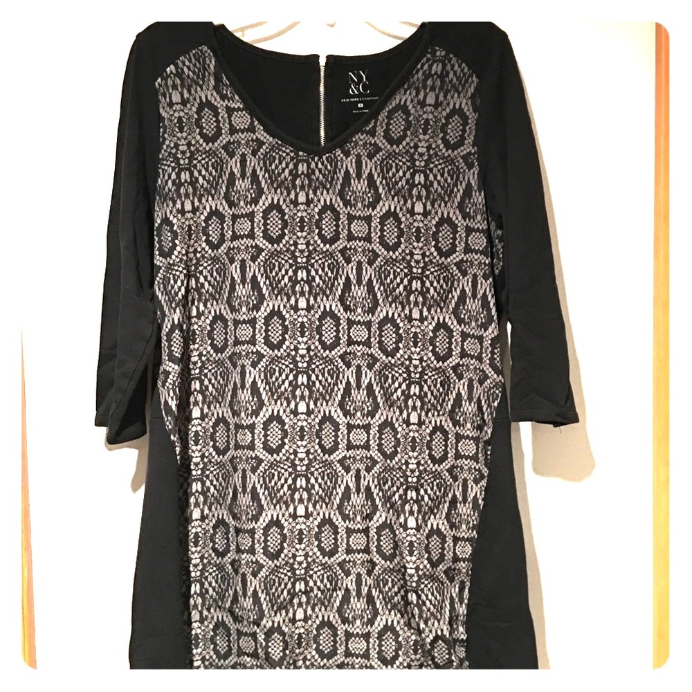 Snakeskin grey and black work dress